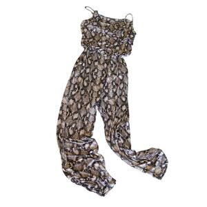 Snake print comfy jumper one piece romper by Gilli / tapered leg/ side pockets